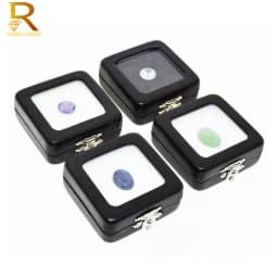 Quality Loose Diamond Display Box PU Leather Case Gem Stone Storage Box Black White Pad Bead Pendant Gemstones Organizer Holder