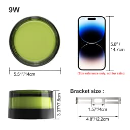 LVL Modern LED Wall Lamp 9W Small Round & Square Waterproof IP65 CCT Indoor/Outdoor Source Wall Sconces Smokey Grey Fixture