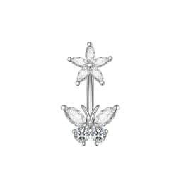 1PCS Butterfly Belly Button Rings Sunflower Navel Piercing Ring Navel Button Piercing Body Belly Piercing Jewelry 316L steel