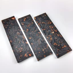 1piece CF Copper Foil Powder Compression Patch Plate for DIY Knife Handle Material Carbon Fiber Black Marble with Resin