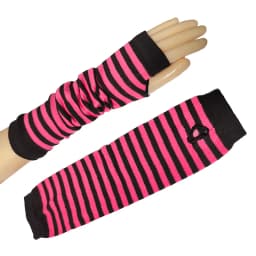 Men Women's Summer Winter Long Knitted Stripe Hip-Hop Emo Gothic Lolita Black Fingerless Gloves Girls Boys Arm Warmers Gloves