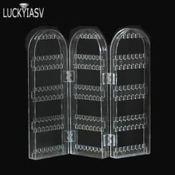 Clear 120/180/240/360 holes Plastic Earrings Studs Display Rack Folding Screen Earring Jewelry Display Holder Storage For Stud