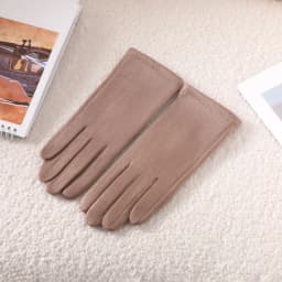 Simple Solid Style Fashion Elegant Women's Winter Suede Gloves Winter Keep Warm Touch Screen Add Velvet Thickened Elasticity Sof