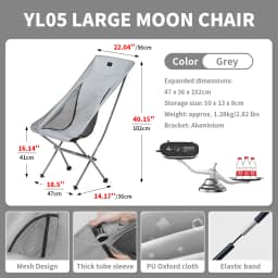 Naturehike 2024 Camping Chair Ultralight High Load Folding Quick Build Garden Chair Outdoor Foldable Picnic Beach Moon Chair