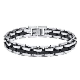 Vnox Thick Masculine Wtach Band Link Bracelets for Men, 11mm Stainless Steel Handmade Link Wristband, Gentle Punk Gift for Him