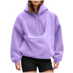 Unisex Fall And Winter Casual Fleece Solid Color Pet Pocket Hooded Sweatshirt Funny Pullover Sleep Tunics Women