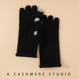 High-Quality Winter 100% Goat Cashmere Knit Touch Screen Gloves Women Soft Warm Open-palm Gloves Lady Full Finger Guantes