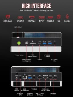 GMKtec EVO-X2 Next Gen AMD Strix Halo Al Mini PC AMD Ryzen AI Max+ 395 LPDDR5X 128GB/64GB/96GB WIFI7 BT5.4 Triple Cooling Fan