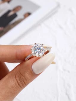 DW Luxury 0.5-2CT Moissanite Diamond Rings for Women Engagement Real 925 Sterling Silver Original Wedding Gemstone Fine Jewelry