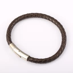 4mm 6mm Stainless Steel Clasp Simple Design Bangles Red Black Brown Men's Man-made Leather Bracelets LB775