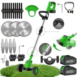 3-in-1 Cordless Weed Trimmer & Lawn Mower - Electric Trimmer, Edger, Bush Cutter with Adjustable Height
