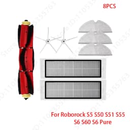 For Roborock S5 S50 S51 S55 S6 S60 S6 Pure Vacuum Cleaner Accessories HEPA Filter Mop Cloth Side Main Brush Spare Parts