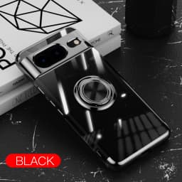 Slim Plating Clear Magnetic Phone Case for Google Pixel 9Pro 9 8Pro 8A 8 7Pro 7A 7 6A 5A Metal Ring Kickstand Cover