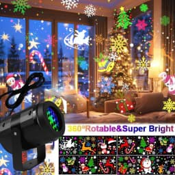 LED Christmas Projector Light 16 Patterns USB Dynamic Rotating Projection for Holiday Atmosphere Light Halloween Christmas Decor