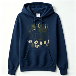 Slytherin Wizard Magic Items Graphic Hoodie Pullover Hooded Snake Moon Potion Bottle Spell Book Print Casual Fantasy Streetwear