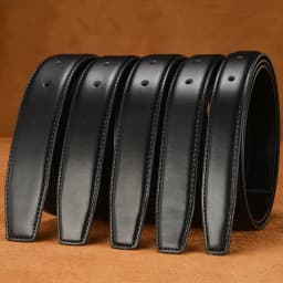Belts Without Buckle 2.4 2.8 3.0 3.5 3.8cm Width Brand Pin Buckle Black Genuine Leather Men's Belts Body No Buckle Strap