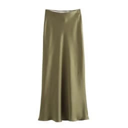 MUJER Satin Long Skirts for Women Draped High Waist Midi Skirt Woman Summer Straight Women's Skirt Holiday Beach Women Skirt