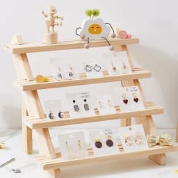 Display Stand Solid Wood Earrings Display Rack Jewelry Rack Figure Doll Stall Cardboard Jewelry Rack