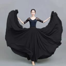 720 Degree Large Swing Dance Skirts Double-layer Chiffon Skirt Spring Summer Autumn High Waist Ethnic Style High-grade Skirts
