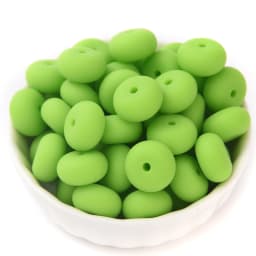 14mm 50Pcs Mini Abacus Silicone Beads Food Grade Saucer Loose Beads for Baby Teether Necklace Pacifier Clip Jewelry Making