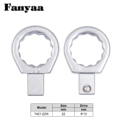 Fanyaa Bolt Nut Torque Spanner Plum Head 9*12mm Drive Square End Plum Ring Diameter 7-38mm Wrench Replacement Head Part