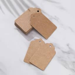 100pcs/Lot 5*3cm Packaging Label Brown Kraft Black White Paper Blank Hang Tags For DIY Handwritten Message Bookmark Gift Tags