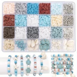 SHU YU 14400/4200/2400pcs Assorted Polymer Clay Beads Kit for DIY Jewelry Making-Handmade Craft for Bracelet, Necklace, Earrings