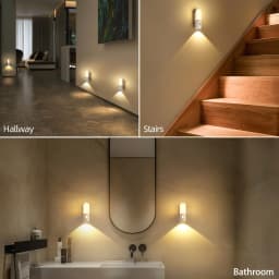 Motion Sensor 2 in 1 LED Night Light Rechargeable 3 Colors Wall Lamp Wireless Magnetic Spotlight for Bedroom Corridor and Stair