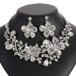 Exaggerated Retro Necklace Earring Set for Women's Luxurious Crystal Banquet Party Photography Dress with Accessories