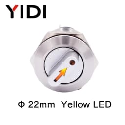 Customized 22mm Waterproof Metal Rotary Selector Switch 2 3 Pin 1NO1NC 2NO2NC 12V LED Stainless Steel Push Button Knob Switch