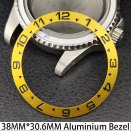 Sloping 38mm * 30.6mm Ceramic/Aluminum Bezel GMT and Diving Watch Insert Fits for 40mm Men's Watch Case Bezel Replacement Insert