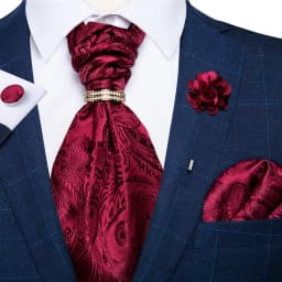 Fashion Ascot Tie for Men Solid Pink Cravat Necktie Ring Brooch Set for Wedding Party Man Suit Accessories Male Scarf Gift