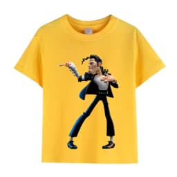 Kids Michael Jackson Rock N Roll T-Shirt Children's Fashion Crew Neck Top Summer Casual Clothes for Baby Boys/Girls