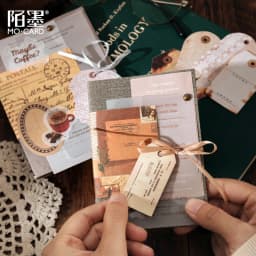 Journamm 200pcs/pack Decor Scrapbook PET Sticker Materials Paper Combo Kit DIY Junk Journal Collage Photo Album Vintage Stickers