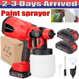 21V HVLP Cordless Paint Sprayer, Paint Spray Gun with Milwaukee/Dewalt Battery, 800ml Electric Paint Gun for Wood Car Fence
