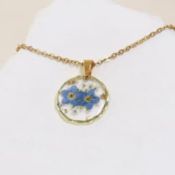 Pressed Flower Charm Necklace Handmaking Epoxy Resin Dried Flower Series Necklaces Natural Flowers Pendant Custom Chain Necklace