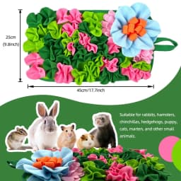 Small Animal Feeding Mat Suitable for Rabbits, Hedgehogs, Guinea Pigs, and Mice Interactive Cute Floral Design Fun Feeding Mat
