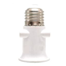 1pcs European EU to E27 LED Bulb Adapter 2EU Plug Converter Base Lamp Holder Screw Light Socket White