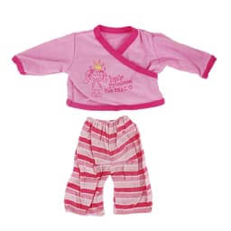 Cute Doll Pattern Pajamas for18inch doll&43 cm Reborn doll Flannel Homewear Set with Cartoon Design, Cozy Sleepwear Loungewear