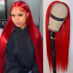 13x4 Glueless Blue Long Straight Synthetic Lace Front Wig Pre Plucked Ready To Wear for Women 24-32 Inch Daily Use