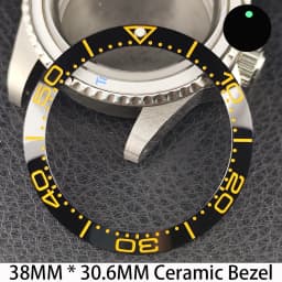 Sloping 38mm * 30.6mm Ceramic/Aluminum Bezel GMT and Diving Watch Insert Fits for 40mm Men's Watch Case Bezel Replacement Insert
