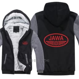 Winter Jawa Motorcycle Hoodies Jacket Fashion Pullover Man Coat Wool Liner Fleece Jawa Sweatshirts Coat
