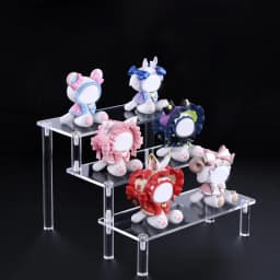 1-5 Tier Acrylic Display Stand Perfume Doll Clay Figurine Blind Box Storage Rack Transparent Ladder Makeup Organization W-2