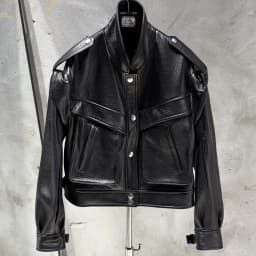 Grained Leather Jacket Ladies Biker Leather Coat Detachable Sleeve Bomber in Sheepskin H021