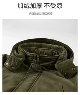 Middle Elderly Mens Pure Cotton Multi Pocket Workwear Jacket Mid Length Loose Windbreaker Spring Autumn Outdoor Windproof Daily
