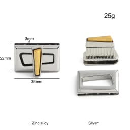 2/5/10Sets Satin silver Metal Square Tiny Bag Turn Lock Twist Lock Clasp For Women Handbag Shoulder DIY Hardware Accessories