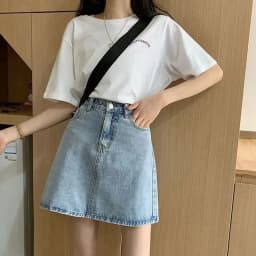 Women's Summer Skirt Casual Big Size Jeans A-line Short Skirt High Waist Denim Vintage Tassel Female Clothing DURIKIES