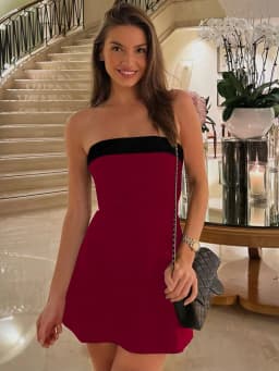 Hugcitar Color Block Strapless Patchwork Sexy Bodycon Mini Dress 2025 Summer Women Elegant Clothes Evening Party Festival