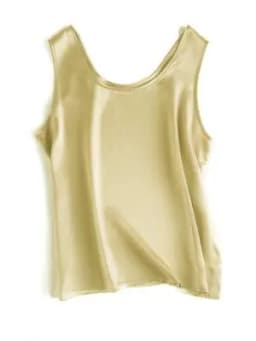 SuyaDream. Women Basic Cozy Tanks, 100% Real Silk, O Neck Sleeveless Chic T Shirt, 2025 Solid Summer Vests, White, Pink, Beige