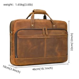 Men Briefcase Genuine Leather Laptop Bag 14 15.6" PC Doctor Lawyer Computer Bag Cowhide Male Briefcase Leather Men Business Bag